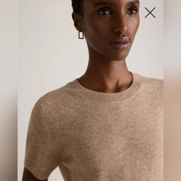 NWT! Quince 100% Mongolian Cashmere  Oatmeal Tee!  Sz. L ! (F2) - Picture 3 of 10